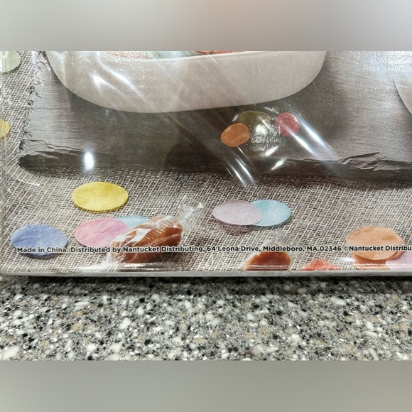 J O Y 3-Piece Ceramic Letter Serving Dishes with Slate Serving Board - Picture 4 of 5